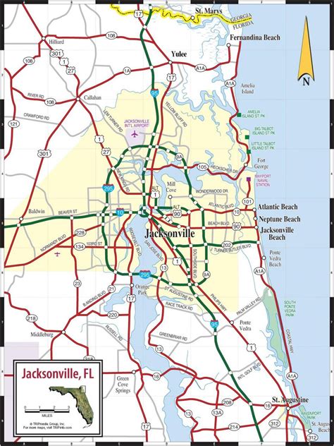 Printable Map Of Jacksonville Florida